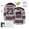 Custom Gray Black-Maroon Hockey Jersey