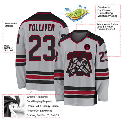 Custom White Hockey Jersey Maroon - FansIdea