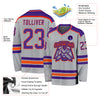 Custom Gray Purple-Orange Hockey Jersey