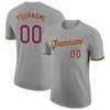 Custom Gray Purple-Gold Performance T-Shirt