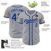 Custom Gray Royal Authentic Baseball Jersey