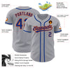 Custom Gray Royal-Orange Authentic Baseball Jersey