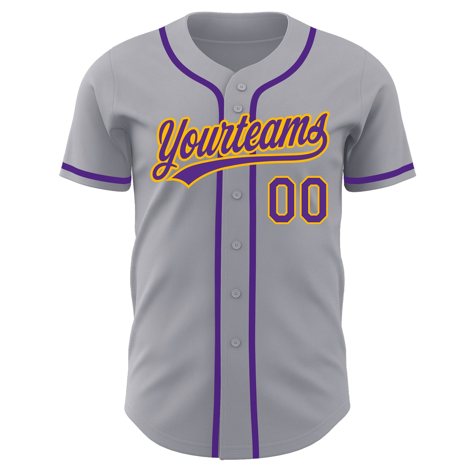 Custom Pinstripe Baseball Jersey Gray Purple Purple-Gold Authentic -  FansIdea