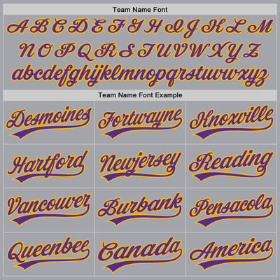 Custom Gray Purple-Gold Authentic Baseball Jersey