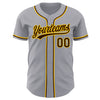 Custom Gray Brown-Gold Authentic Baseball Jersey