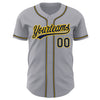 Custom Gray Navy-Gold Authentic Baseball Jersey