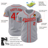 Custom Gray Red-Black Authentic Baseball Jersey