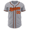 Custom Gray Orange-Black Authentic Baseball Jersey