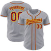 Custom Gray Crimson-Gold Authentic Baseball Jersey