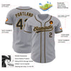 Custom Gray Black-Old Gold Authentic Baseball Jersey