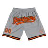 Custom Gray Orange-Black Authentic Throwback Basketball Shorts