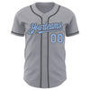 Custom Gray Light Blue-Steel Gray Authentic Baseball Jersey