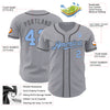 Custom Gray Light Blue-Steel Gray Authentic Baseball Jersey