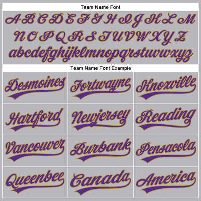 Custom Gray Purple Pinstripe Old Gold Authentic Baseball Jersey