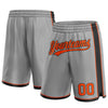 Custom Gray Orange-Black Authentic Basketball Shorts