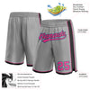 Custom Gray Pink Black-Light Blue Authentic Basketball Shorts