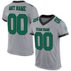 Custom Gray Kelly Green-Black Mesh Authentic Football Jersey