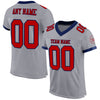 Custom Gray Red-Navy Mesh Authentic Football Jersey