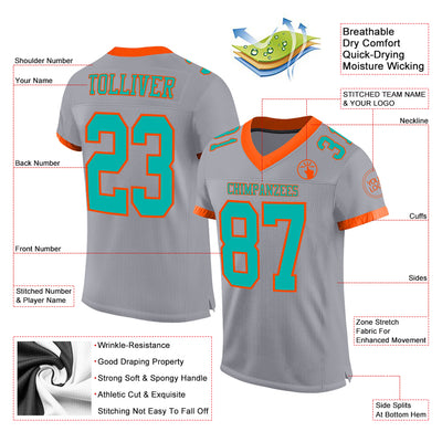 Custom Football Jersey Embroidered Your Names and Numbers – Aqua - Blank  Jerseys