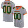 Custom Gray Green-Orange Mesh Authentic Football Jersey