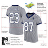 Custom Gray White-Navy Mesh Authentic Football Jersey