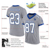 Custom Gray White-Royal Mesh Authentic Football Jersey