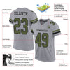 Custom Gray Olive-Black Mesh Authentic Football Jersey