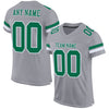 Custom Gray Kelly Green-White Mesh Authentic Football Jersey