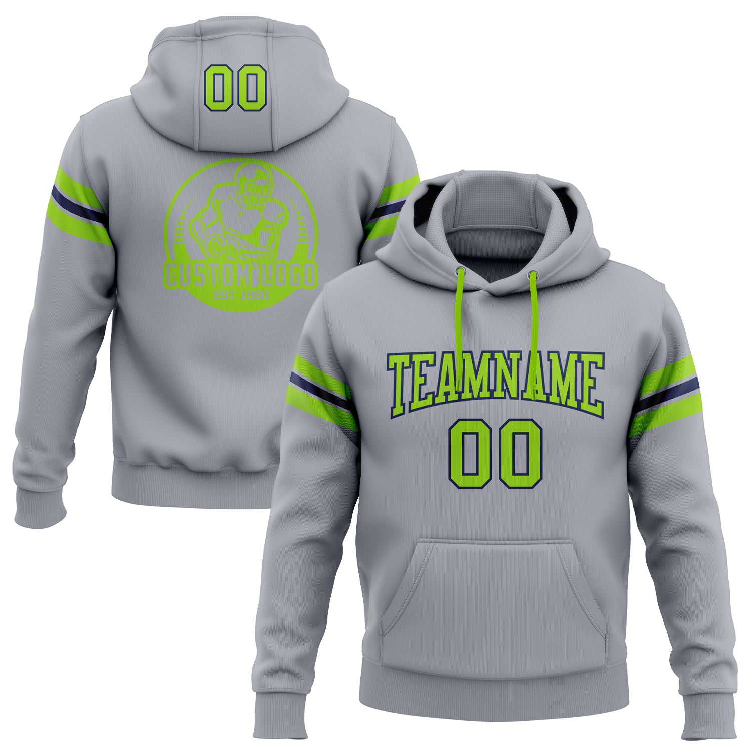 Grey and lime green hoodie new arrivals