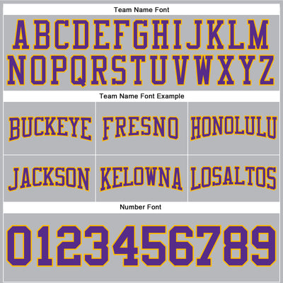 Custom Stitched Gray Purple-Gold Football Pullover Sweatshirt Hoodie