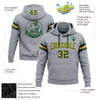 Custom Stitched Gray Green-Gold Football Pullover Sweatshirt Hoodie