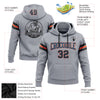 Custom Stitched Gray Black Powder Blue-Orange Football Pullover Sweatshirt Hoodie