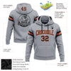 Custom Stitched Gray Black-Orange Football Pullover Sweatshirt Hoodie