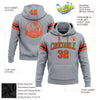 Custom Stitched Gray Orange-Black Football Pullover Sweatshirt Hoodie