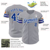 Custom Gray Royal-White Authentic Baseball Jersey