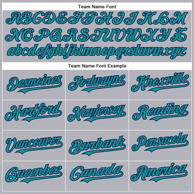 Custom Gray Teal-Navy Authentic Baseball Jersey