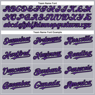 Custom Gray Purple-Black Authentic Baseball Jersey