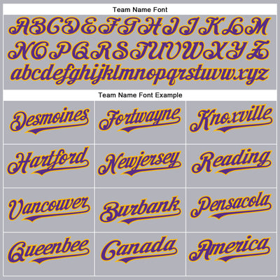 Custom Gray Purple-Gold Authentic Baseball Jersey