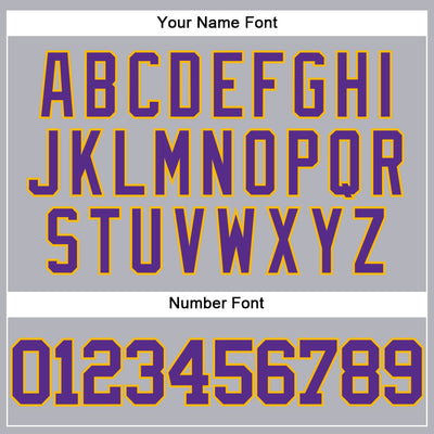 Custom Gray Purple-Gold Authentic Baseball Jersey