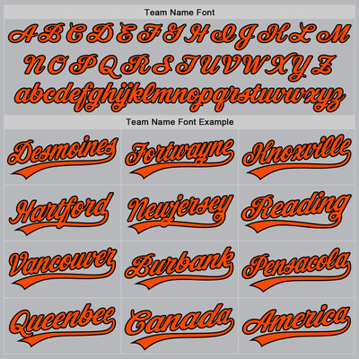 Custom Gray Orange-Black Authentic Throwback Baseball Jersey