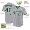 Custom Gray Green-White Authentic Throwback Baseball Jersey