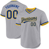 Custom Gray Royal-Gold Authentic Throwback Baseball Jersey