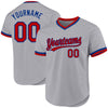 Custom Gray Red-Royal Authentic Throwback Baseball Jersey