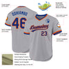 Custom Gray Royal-Orange Authentic Throwback Baseball Jersey