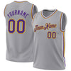 Custom Gray Purple-Gold Authentic Throwback Basketball Jersey