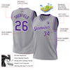 Custom Gray Purple-White Authentic Throwback Basketball Jersey