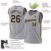 Custom Gray Black-Old Gold Authentic Throwback Basketball Jersey