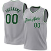 Custom Gray Green-White Authentic Throwback Basketball Jersey