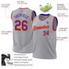 Custom Gray Purple-Orange Authentic Throwback Basketball Jersey