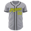 Custom Gray Neon Yellow-Black Authentic Baseball Jersey